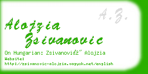 alojzia zsivanovic business card